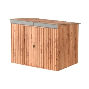 Градинска барака DuraMax TOP Shed Pent Roof 8 x 6 Skylight, Woodgrain/Brown - поцинкована стомана с подсилена метална конструкция - 263.5 x 184.3 x 201.8 cm