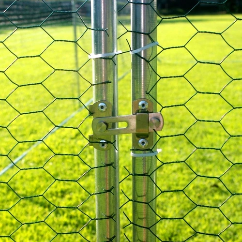 Кокошарник - Външна клетка за 15-30 пилета - пилчарник (птичарник) с покрив и врата, сребрист, поцинкована стомана - 4x3x2м ➤ топ цена ➤ sorbe.bg