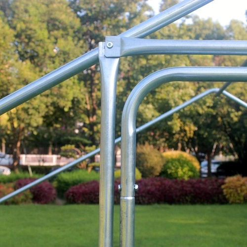 Кокошарник - Външна клетка за 15-30 пилета - пилчарник (птичарник) с покрив и врата, сребрист, поцинкована стомана - 4x3x2м ➤ топ цена ➤ sorbe.bg