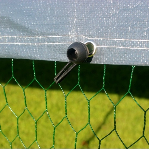 Кокошарник - Външна клетка за 15-30 пилета - пилчарник (птичарник) с покрив и врата, сребрист, поцинкована стомана - 4x3x2м ➤ топ цена ➤ sorbe.bg