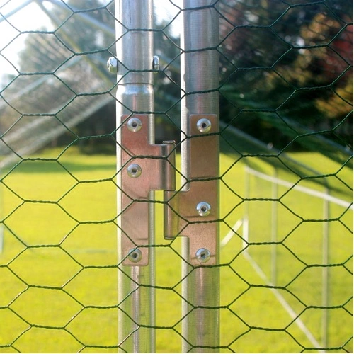 Кокошарник - Външна клетка за 30-45 пилета - пилчарник (птичарник) с покрив и врата, сребрист, поцинкована стомана - 6x3x2м ➤ топ цена ➤ sorbe.bg