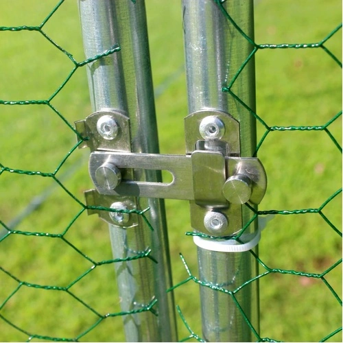 Кокошарник - Външна клетка за 45-60 пилета - пилчарник (птичарник) с покрив и врата, сребрист, поцинкована стомана - 8x3x2м ➤ топ цена ➤ sorbe.bg