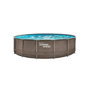 Басейн с метална рамка Summer Waves Active Frame - кръгъл, 457 x 107 cm, PVC-полиестер, кафяв