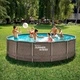 Басейн с метална рамка Summer Waves Active Frame - кръгъл, 457 x 107 cm, PVC-полиестер, кафяв