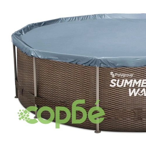Басейн с метална рамка Summer Waves Active Frame - кръгъл, 457 x 107 cm, PVC-полиестер, кафяв ➤ топ цена ➤ sorbe.bg