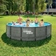 Басейн с метална рамка Summer Waves Active Frame - кръгъл, 427 x 107 cm, PVC-полиестер, тъмносив ратан