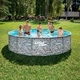 Басейн с метална рамка Summer Waves Active Frame - кръгъл, 427 x 107 cm, PVC-полиестер, сив камък