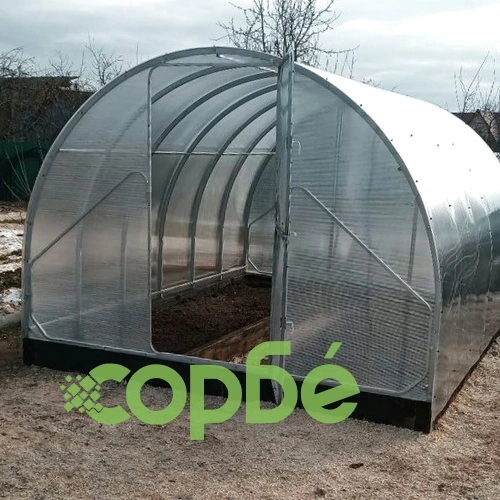 Оранжерия от Поликарбонат Sorbe Poli Pro с 2  двойни врати 3x8x2м (24 кв.м.) ➤ топ цена ➤ sorbe.bg