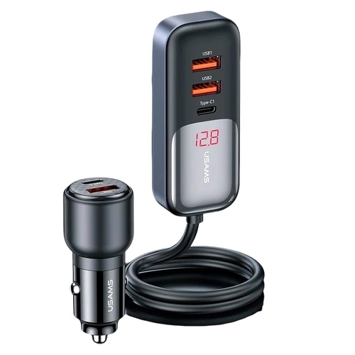 Зарядно за кола, USAMS S-CC213 C40 165W, 2 usb C + 3 usb A PPS, 5 изхода CC213CC01 ➤ топ цена ➤ sorbe.bg