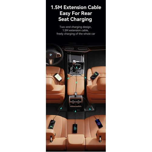 Зарядно за кола, USAMS S-CC213 C40 165W, 2 usb C + 3 usb A PPS, 5 изхода CC213CC01 ➤ топ цена ➤ sorbe.bg