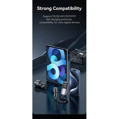 Зарядно за кола, USAMS S-CC213 C40 165W, 2 usb C + 3 usb A PPS, 5 изхода CC213CC01 ➤ топ цена ➤ sorbe.bg