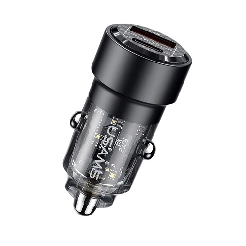 Зарядно за кола, USAMS US-CC208 C39 60W, 1 usb C + 1 usb A, 2 изхода CC208CC01 ➤ топ цена ➤ sorbe.bg