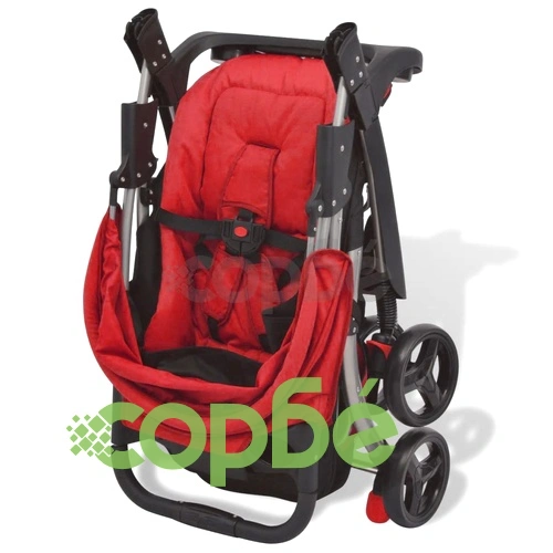 Бебешка количка тип бъги, червена, 102x52x100 см  ➤ топ цена ➤ sorbe.bg