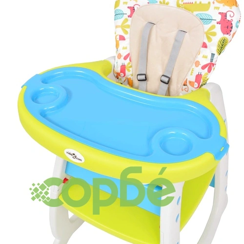 3 в 1 Столче за хранене с масичка, синьо и зелено ➤ топ цена ➤ sorbe.bg