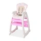 3 в 1 Столче за хранене с масичка, розово