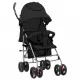 Сгъваема детска количка/бъги 2-в-1, черна, стомана