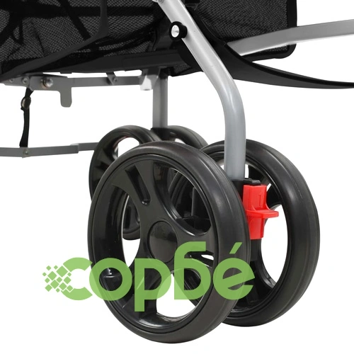 Сгъваема детска количка/бъги 2-в-1, черна, стомана ➤ топ цена ➤ sorbe.bg