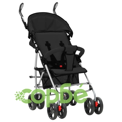 Сгъваема детска количка/бъги 2-в-1, черна, стомана ➤ топ цена ➤ sorbe.bg