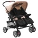 Бебешка количка за близнаци, таупе и черно, стомана