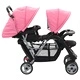 Тандемна количка, розово и черно, стомана