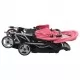 Комбинирана количка тандем, розово и черно, стомана