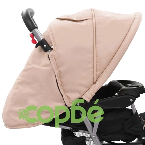 Тандемна количка, таупе и черно, стомана ➤ топ цена ➤ sorbe.bg