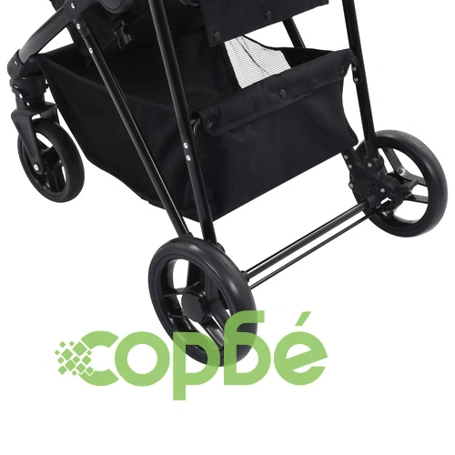 Детска/бебешка количка 2-в-1, сиво и черно, стомана ➤ топ цена ➤ sorbe.bg