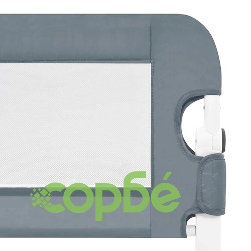 Ограничител за детско легло, сив, 180x42 см, полиестер ➤ топ цена ➤ sorbe.bg