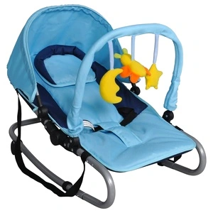 Бебешки люлеещ се шезлонг, син