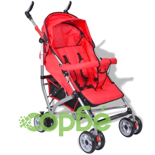 Детска количка с облегалка с 5-позиции, олекотена, червена ➤ топ цена ➤ sorbe.bg