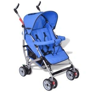 Детска количка с облегалка с 5-позиции, олекотена, синя