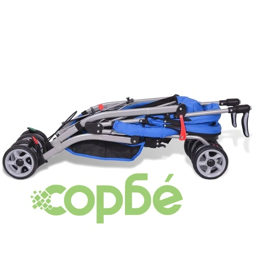 Детска количка с облегалка с 5-позиции, олекотена, синя ➤ топ цена ➤ sorbe.bg