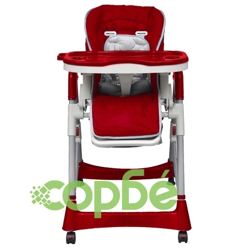 Бебешки стол за хранене, червен, регулируема височина ➤ топ цена ➤ sorbe.bg