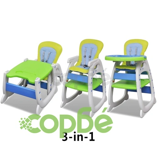 Висок конвертируем стол за бебета 3-в-1, синьо/зелено ➤ топ цена ➤ sorbe.bg