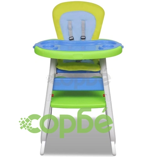 Висок конвертируем стол за бебета 3-в-1, синьо/зелено ➤ топ цена ➤ sorbe.bg