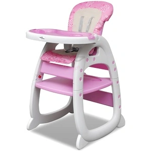 Висок конвертируем стол за бебета 3-в-1, розов