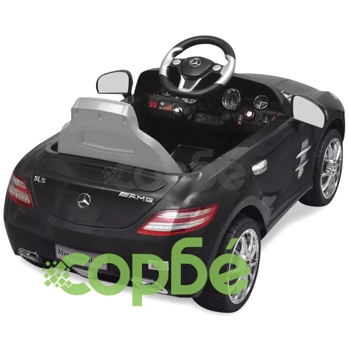 Електрическа кола Mercedes  SLS AMG, черна, 6V с дистанционно ➤ топ цена ➤ sorbe.bg