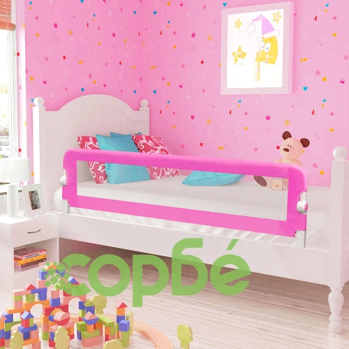 Ограничител за детско легло, 150x42 см, розов ➤ топ цена ➤ sorbe.bg