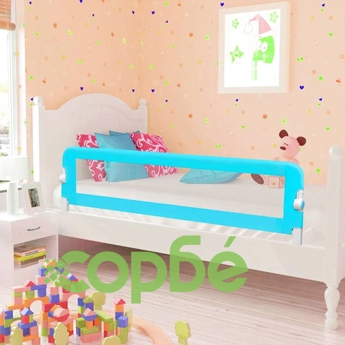 Ограничител за детско легло, 150x42 см, син ➤ топ цена ➤ sorbe.bg