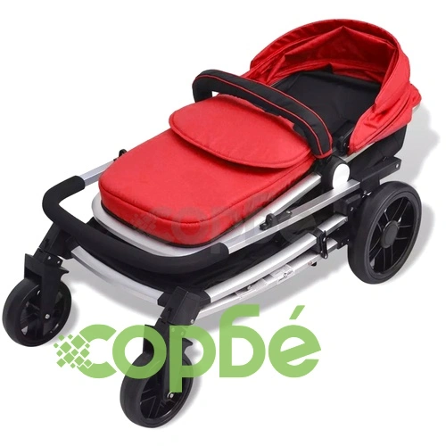 Бебешка количка 2 в 1 алуминиева червено и черно ➤ топ цена ➤ sorbe.bg