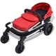 Бебешка количка 2 в 1 алуминиева червено и черно