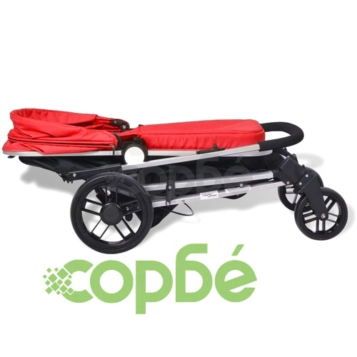 Бебешка количка 2 в 1 алуминиева червено и черно ➤ топ цена ➤ sorbe.bg