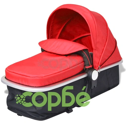 Бебешка количка 2 в 1 алуминиева червено и черно ➤ топ цена ➤ sorbe.bg