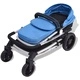 Детска/бебешка количка 2-в-1, алуминий, синьо и черно