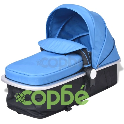 Детска/бебешка количка 2-в-1, алуминий, синьо и черно ➤ топ цена ➤ sorbe.bg