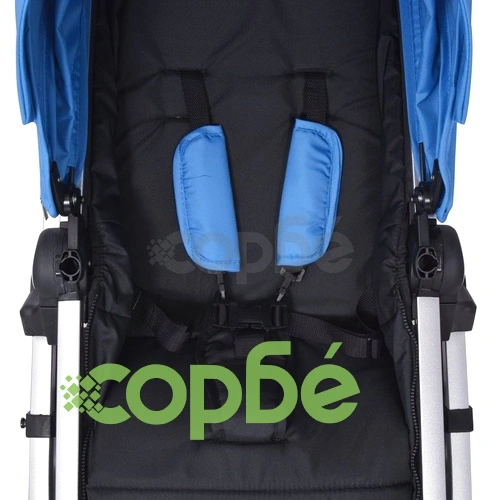 Детска/бебешка количка 2-в-1, алуминий, синьо и черно ➤ топ цена ➤ sorbe.bg