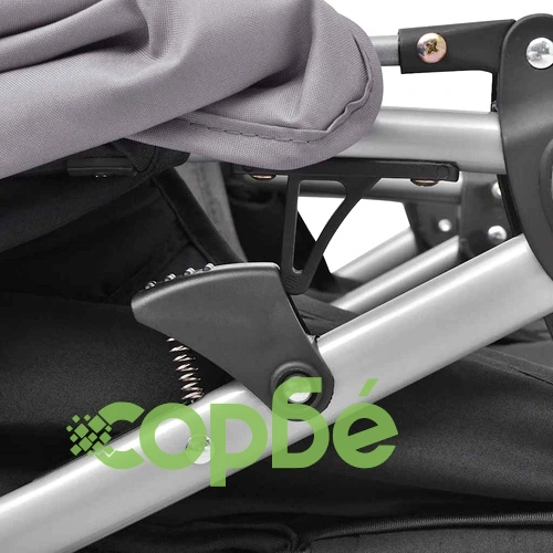 Бебешка количка за близнаци, стомана, сиво и черно ➤ топ цена ➤ sorbe.bg