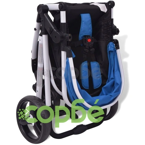 Бебешка количка 3-в-1, алуминиева, синьо и черно ➤ топ цена ➤ sorbe.bg