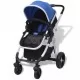 Бебешка количка 3-в-1, алуминиева, синьо и черно