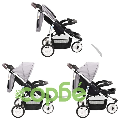 Бебешка количка триколка, сиво и черно ➤ топ цена ➤ sorbe.bg